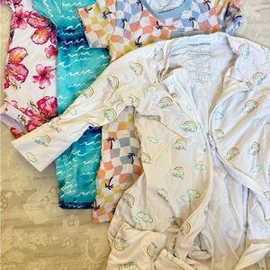 Kids One Piece Footies - Rainbow and Cloud Design